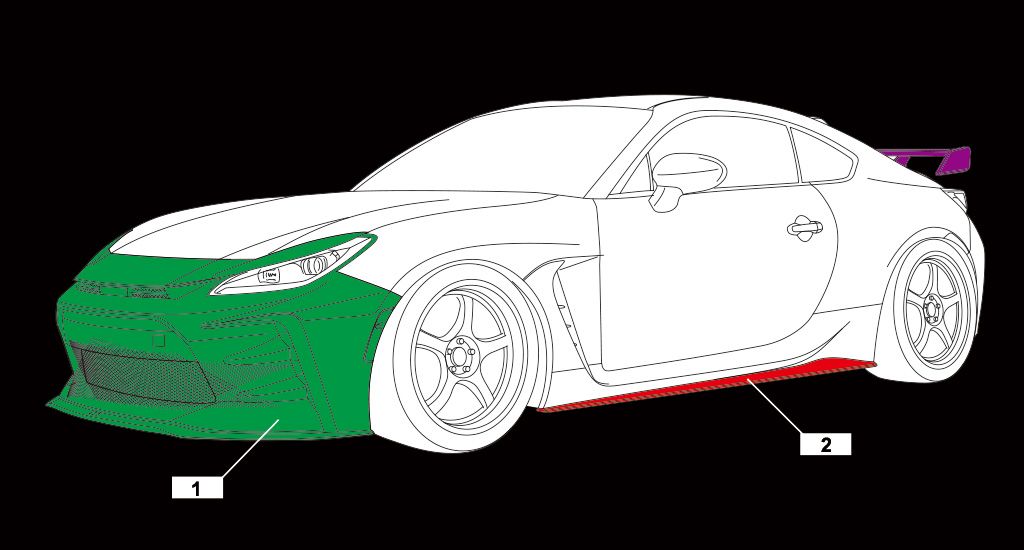 AIMGAIN Japan Toyota GR86 GT-S front bumper with eye line, FRP (ZN8, normal fender version), image 6