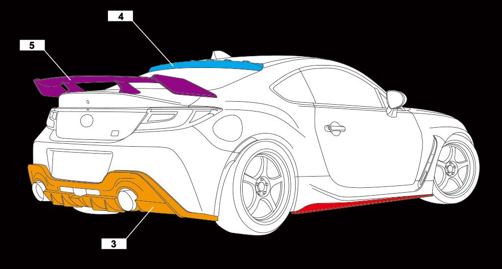 AIMGAIN Japan Toyota GR86 GT-S rear wing type 1, FRP (ZN8, normal fender version), image 9