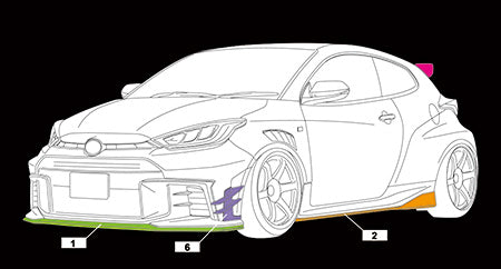 AIMGAIN Toyota GR Yaris ASP front lip spoiler