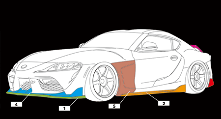 AIMGAIN Toyota GR Supra A90 ASP v2 side skirts