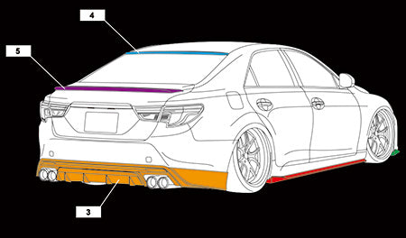 AIMGAIN Toyota Mark X GRX130 rear bumper type1